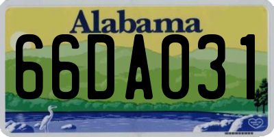 AL license plate 66DA031