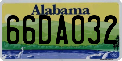 AL license plate 66DA032