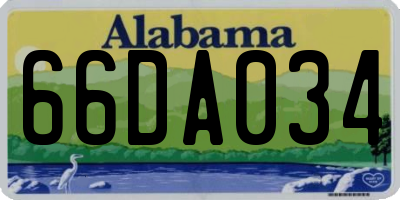 AL license plate 66DA034