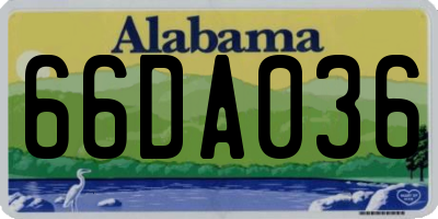 AL license plate 66DA036