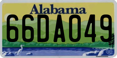 AL license plate 66DA049