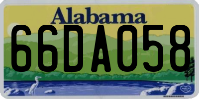 AL license plate 66DA058