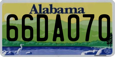 AL license plate 66DA070