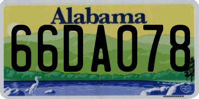 AL license plate 66DA078