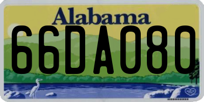 AL license plate 66DA080