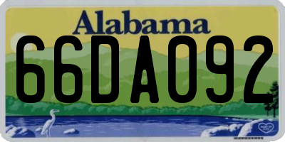 AL license plate 66DA092