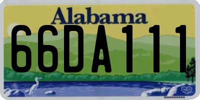 AL license plate 66DA111