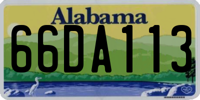 AL license plate 66DA113