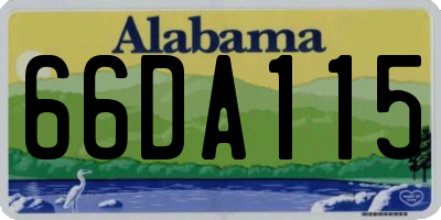 AL license plate 66DA115