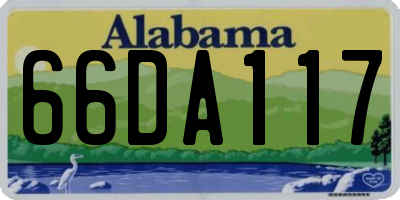 AL license plate 66DA117