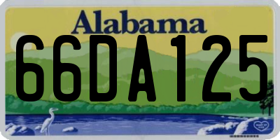 AL license plate 66DA125