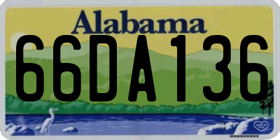 AL license plate 66DA136