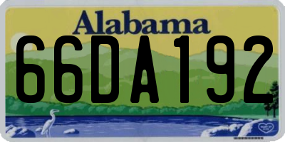 AL license plate 66DA192