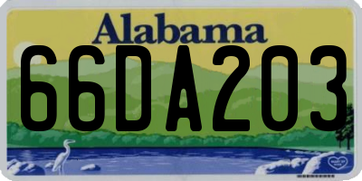 AL license plate 66DA203