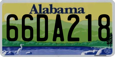 AL license plate 66DA218