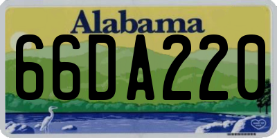 AL license plate 66DA220