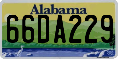 AL license plate 66DA229