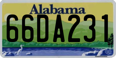 AL license plate 66DA231