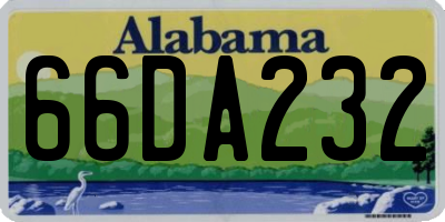 AL license plate 66DA232