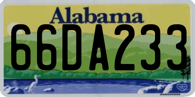 AL license plate 66DA233
