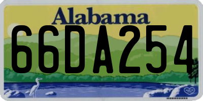 AL license plate 66DA254
