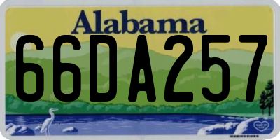 AL license plate 66DA257
