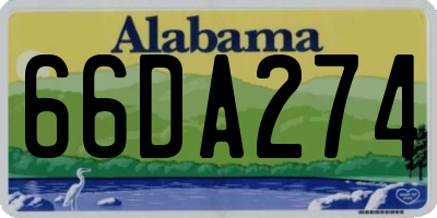 AL license plate 66DA274
