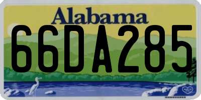AL license plate 66DA285