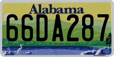 AL license plate 66DA287