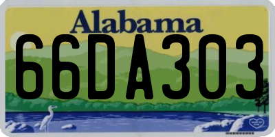 AL license plate 66DA303