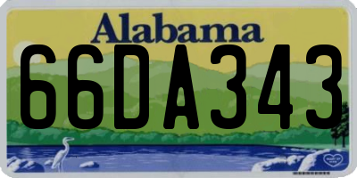 AL license plate 66DA343