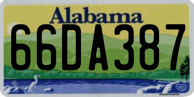 AL license plate 66DA387
