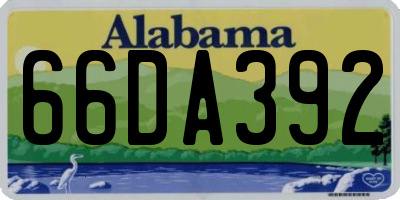 AL license plate 66DA392