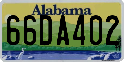 AL license plate 66DA402