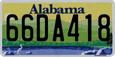 AL license plate 66DA418