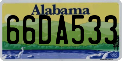 AL license plate 66DA533