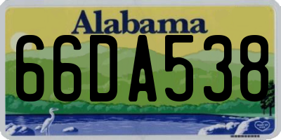 AL license plate 66DA538