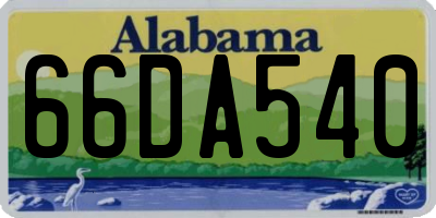 AL license plate 66DA540