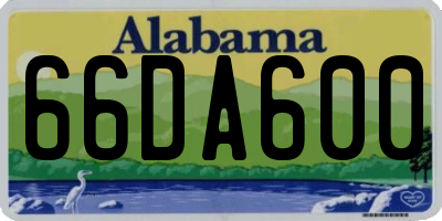AL license plate 66DA600