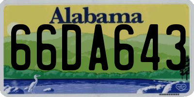 AL license plate 66DA643