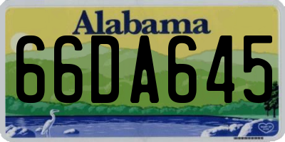 AL license plate 66DA645