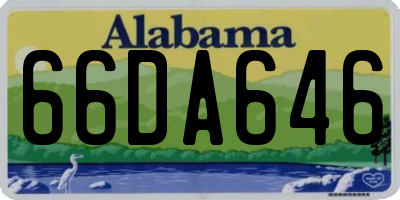 AL license plate 66DA646
