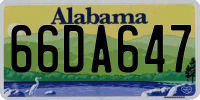 AL license plate 66DA647