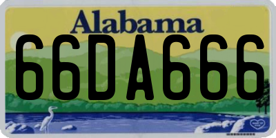 AL license plate 66DA666