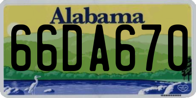 AL license plate 66DA670