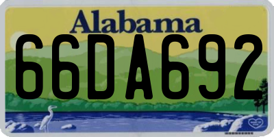 AL license plate 66DA692