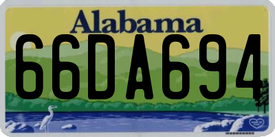 AL license plate 66DA694