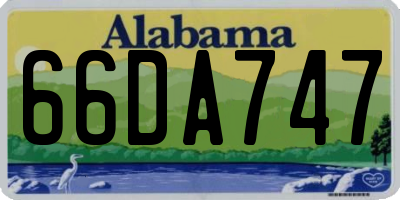 AL license plate 66DA747