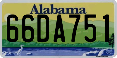 AL license plate 66DA751