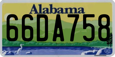 AL license plate 66DA758